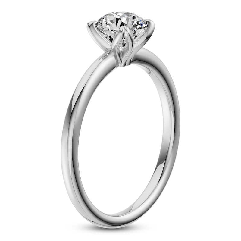 Main Image 2 of Certified Round-Cut Diamond Solitaire Engagement Ring 1 ct tw Platinum (VS2/F)