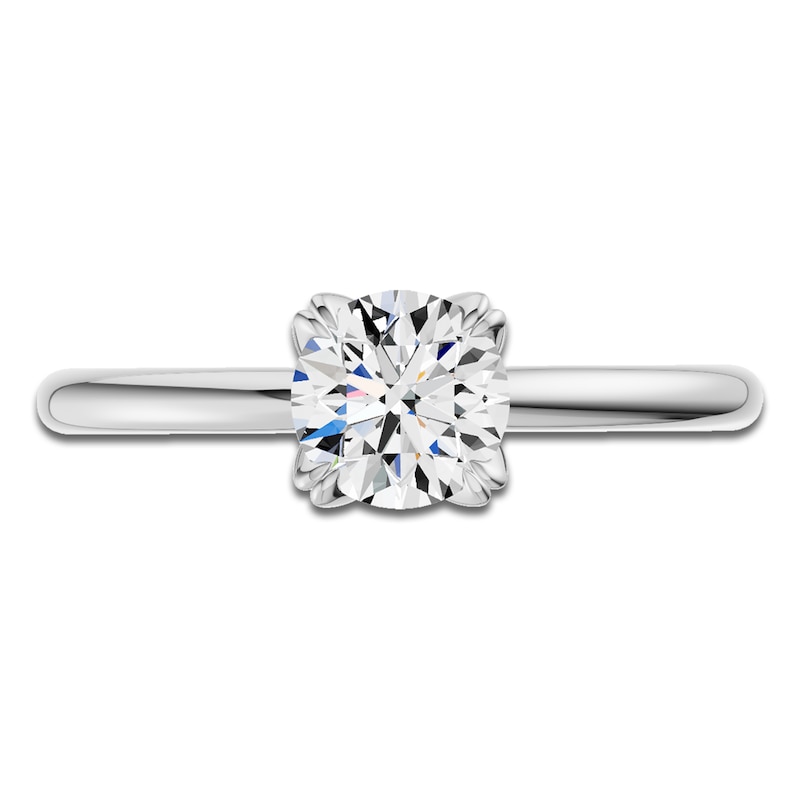 Main Image 3 of Certified Round-Cut Diamond Solitaire Engagement Ring 1 ct tw Platinum (VS2/F)