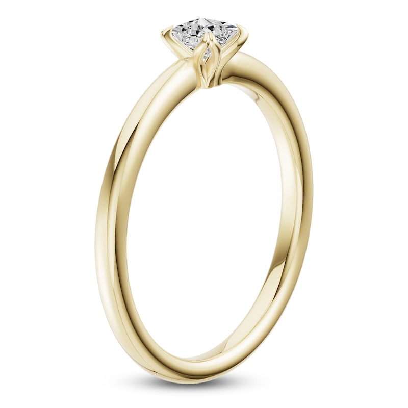 Main Image 2 of Certified Princess-Cut Diamond Solitaire Engagement Ring 1/4 ct tw 14K Yellow Gold (I1/I)