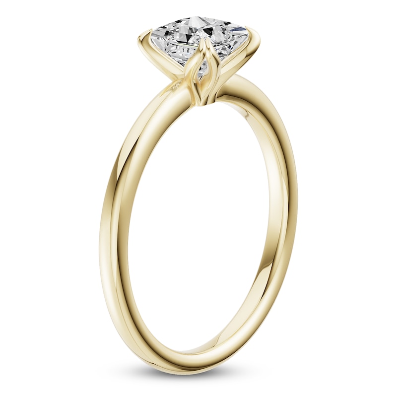 Main Image 2 of Certified Princess-Cut Diamond Solitaire Engagement Ring 1 ct tw 14K Yellow Gold (I1/I)