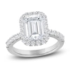 Thumbnail Image 1 of Emerald-Cut Lab-Grown Diamond Halo Engagement Ring 4 ct tw 18K White Gold