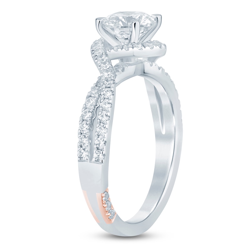 Main Image 2 of Pnina Tornai Round-Cut Lab-Grown Diamond Bypass Halo Engagement Ring 1-1/2 ct tw 14K White Gold