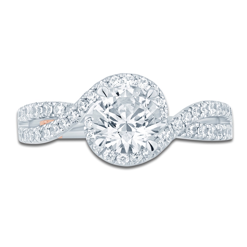 Main Image 3 of Pnina Tornai Round-Cut Lab-Grown Diamond Bypass Halo Engagement Ring 1-1/2 ct tw 14K White Gold