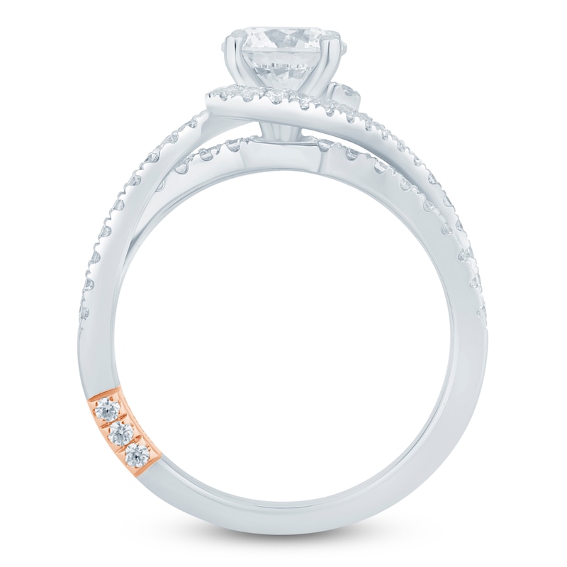 Main Image 4 of Pnina Tornai Round-Cut Lab-Grown Diamond Bypass Halo Engagement Ring 1-1/2 ct tw 14K White Gold