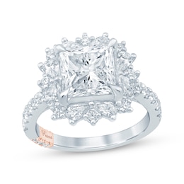 Pnina Tornai Princess-Cut Lab-Grown Diamond Halo Engagement Ring 4-1/5 ct tw 14K White Gold