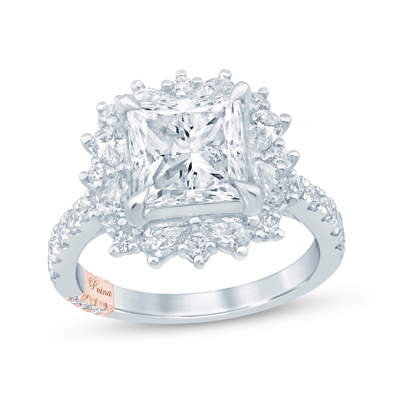 Main Image 1 of Pnina Tornai Princess-Cut Lab-Grown Diamond Halo Engagement Ring 4-1/5 ct tw 14K White Gold