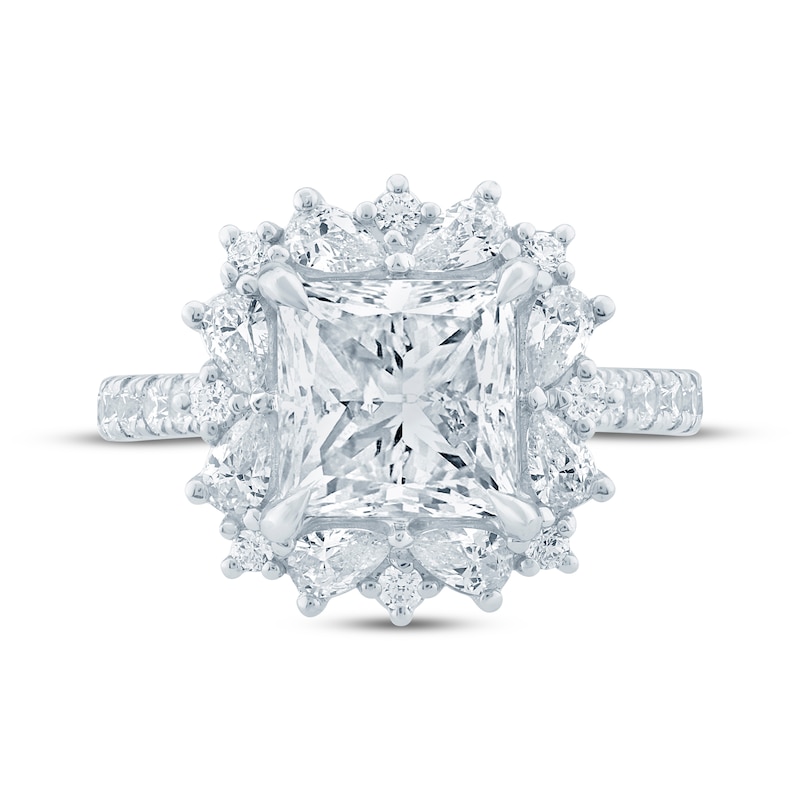 Main Image 4 of Pnina Tornai Princess-Cut Lab-Grown Diamond Halo Engagement Ring 4-1/5 ct tw 14K White Gold