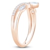 Thumbnail Image 2 of Certified Marquise & Round-Cut Bezel-Set Diamond Contour Wedding Band 1/2 ct tw 14K Rose Gold