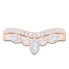 Thumbnail Image 3 of Certified Marquise & Round-Cut Bezel-Set Diamond Contour Wedding Band 1/2 ct tw 14K Rose Gold