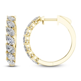 Pear-Shaped Lab-Grown Diamond Hoop Earrings 2 ct tw 14K Yellow Gold