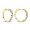 Thumbnail Image 4 of Pear-Shaped Lab-Grown Diamond Hoop Earrings 2 ct tw 14K Yellow Gold