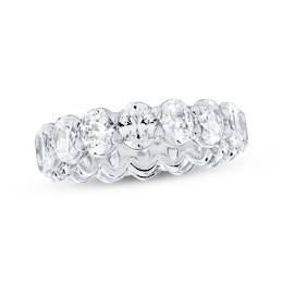 Oval-Cut Lab-Grown Diamond Eternity Band 4-1/2 to 5-3/8 ct tw Platinum
