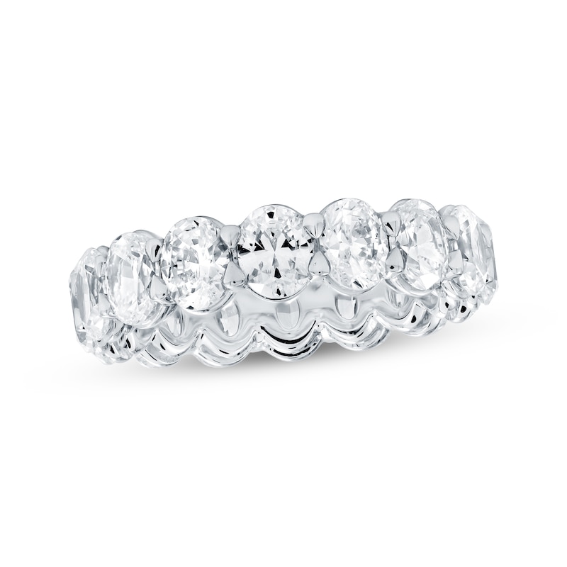 Main Image 1 of Oval-Cut Lab-Grown Diamond Eternity Band 4-1/2 to 5-3/8 ct tw Platinum