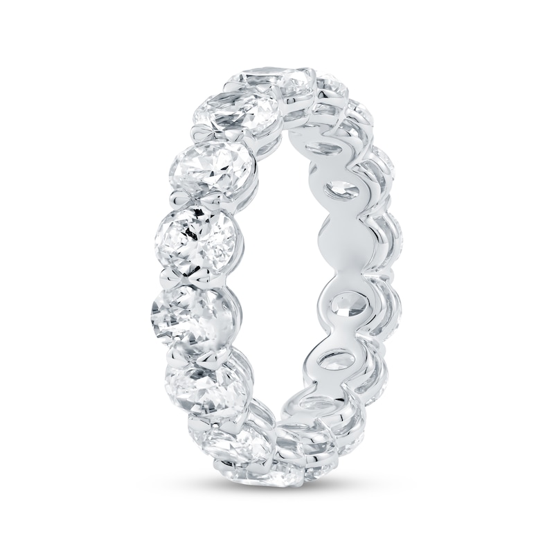 Main Image 2 of Oval-Cut Lab-Grown Diamond Eternity Band 4-1/2 to 5-3/8 ct tw Platinum