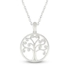 Thumbnail Image 1 of Diamond Tree of Life Circle Necklace 1/20 ct tw 10K White Gold 18"