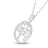 Thumbnail Image 2 of Diamond Tree of Life Circle Necklace 1/20 ct tw 10K White Gold 18"