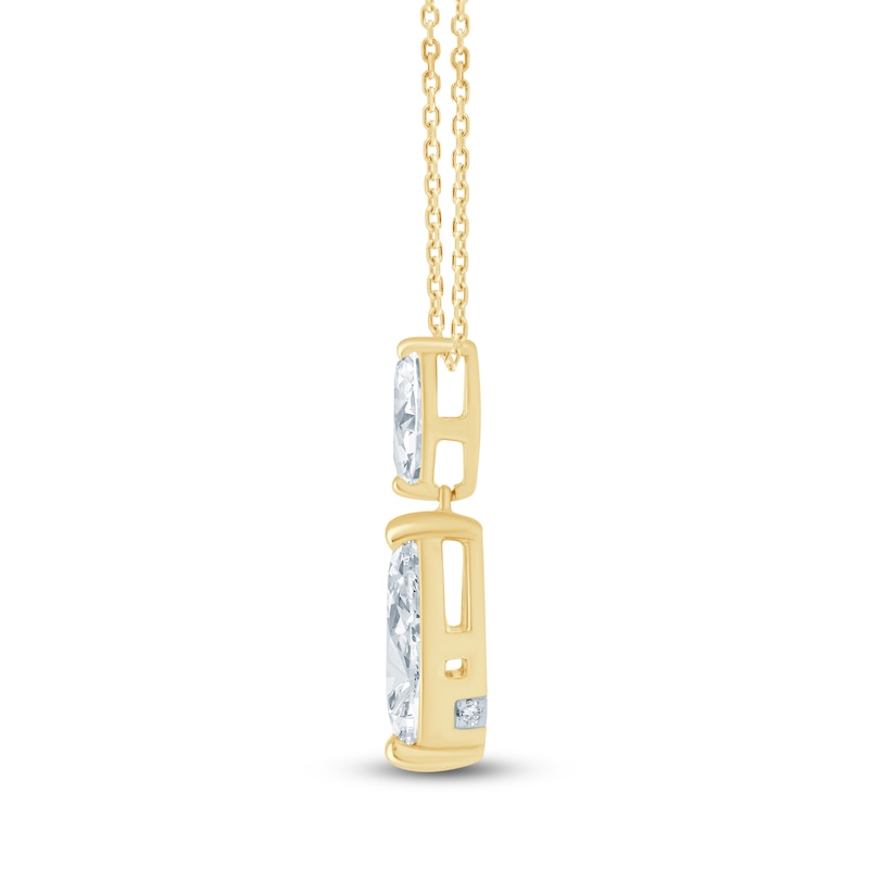 Main Image 2 of Pnina Tornai Marquise-Cut Lab-Grown Diamond Two-Stone Drop Necklace 1-1/4 ct tw 14K Yellow Gold 18"