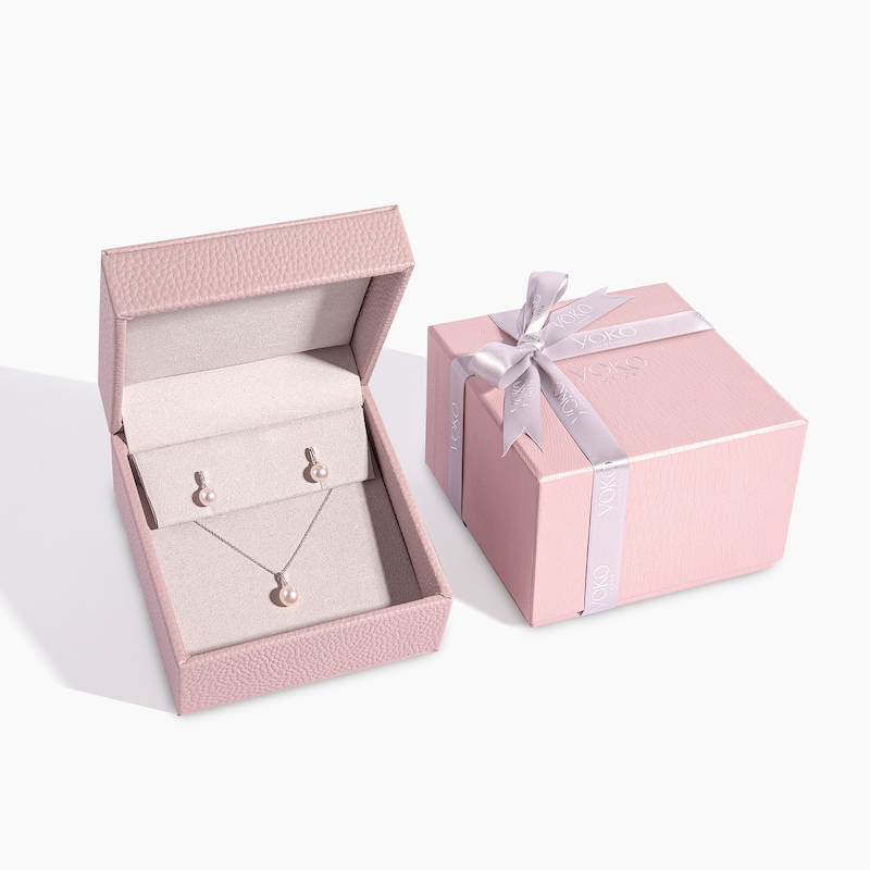 Main Image 2 of Yoko London Cultured Pearl & Diamond Accent Gift Set 18K White Gold