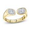 Thumbnail Image 1 of Shy ICON Lumeria Baguette & Round-Cut Multi-Diamond Cuff Ring 1/5 ct tw 14K Yellow Gold