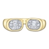Thumbnail Image 3 of Shy ICON Lumeria Baguette & Round-Cut Multi-Diamond Cuff Ring 1/5 ct tw 14K Yellow Gold