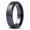 Thumbnail Image 2 of Men's Beveled-Edge Matte Wedding Band Black Ceramic 6mm