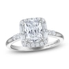 Thumbnail Image 1 of Vera Wang VOW Cushion-Cut Lab-Grown Diamond Halo Engagement Ring 1-7/8 ct tw 14K White Gold