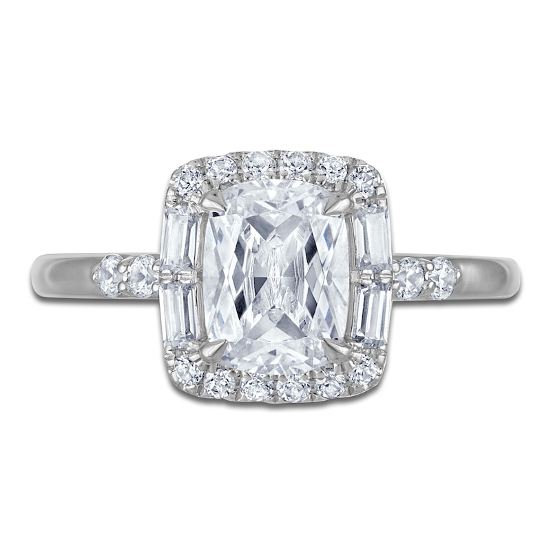 Main Image 3 of Vera Wang VOW Cushion-Cut Lab-Grown Diamond Halo Engagement Ring 1-7/8 ct tw 14K White Gold