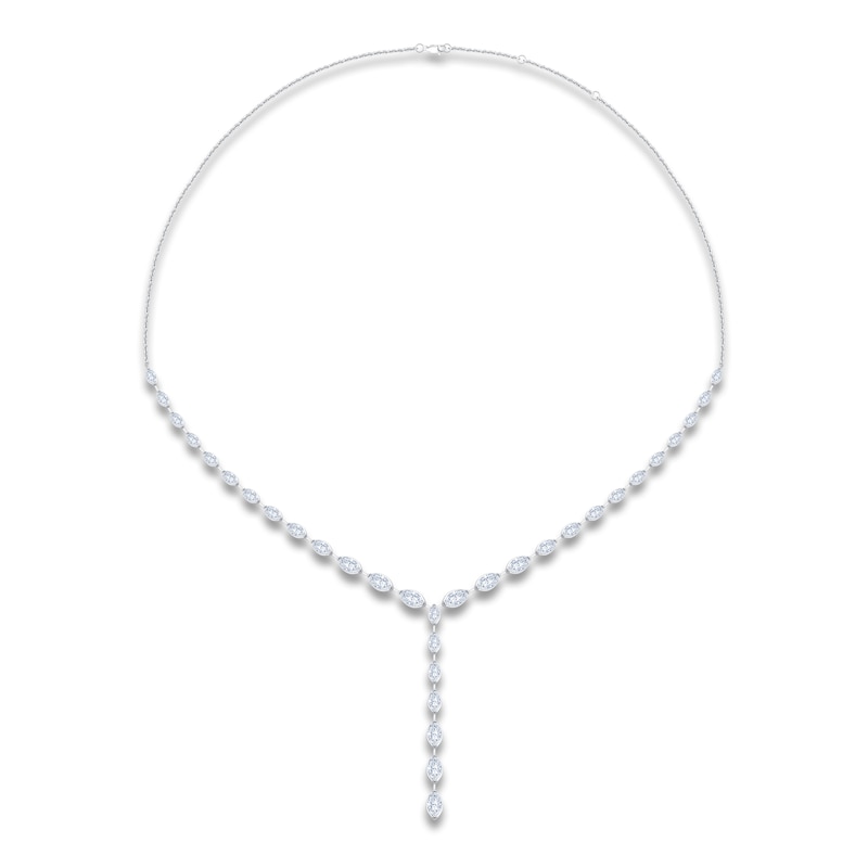 Main Image 1 of Jared Signature Collection Marquise-Cut Lab-Grown Diamond Y-Drop Necklace 7-1/2 ct tw 14K White Gold 17"