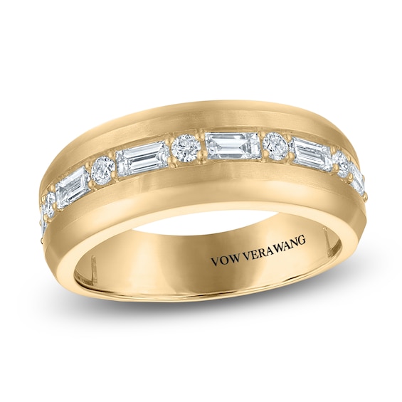Vera Wang VOW Men's Lab-Grown Diamond Wedding Band 3/4 ct tw 14K Yellow Gold