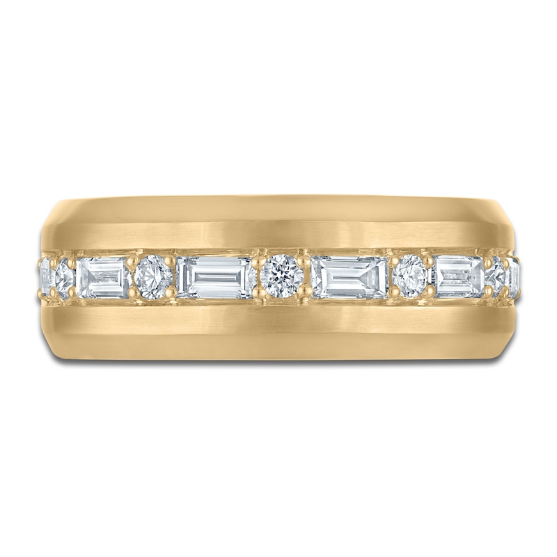 Main Image 3 of Vera Wang VOW Men's Lab-Grown Diamond Wedding Band 3/4 ct tw 14K Yellow Gold