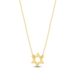 Star of David Necklace 14K Yellow Gold 18"
