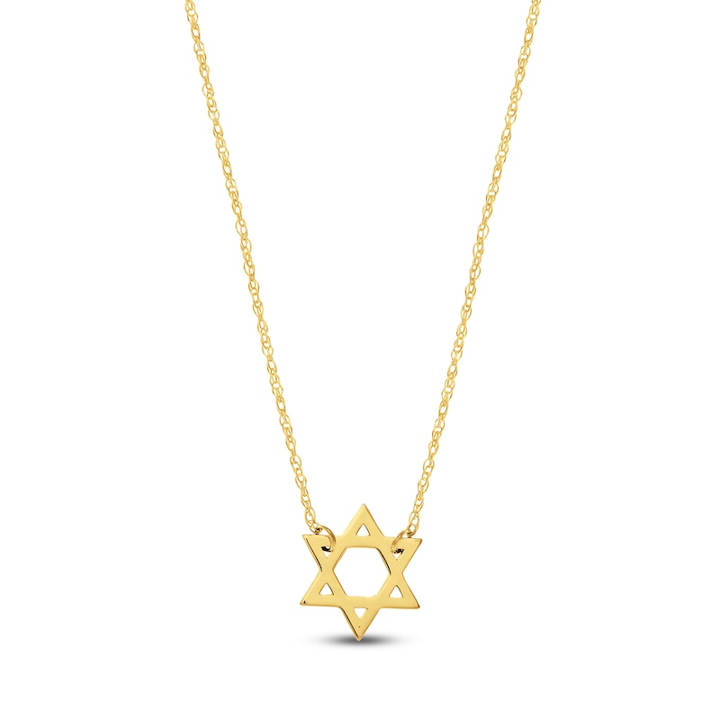 Main Image 1 of Star of David Necklace 14K Yellow Gold 18"