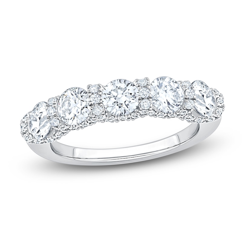 Main Image 1 of Certified Diamond Scalloped-Edge Anniversary Ring 2 ct tw 14K White Gold