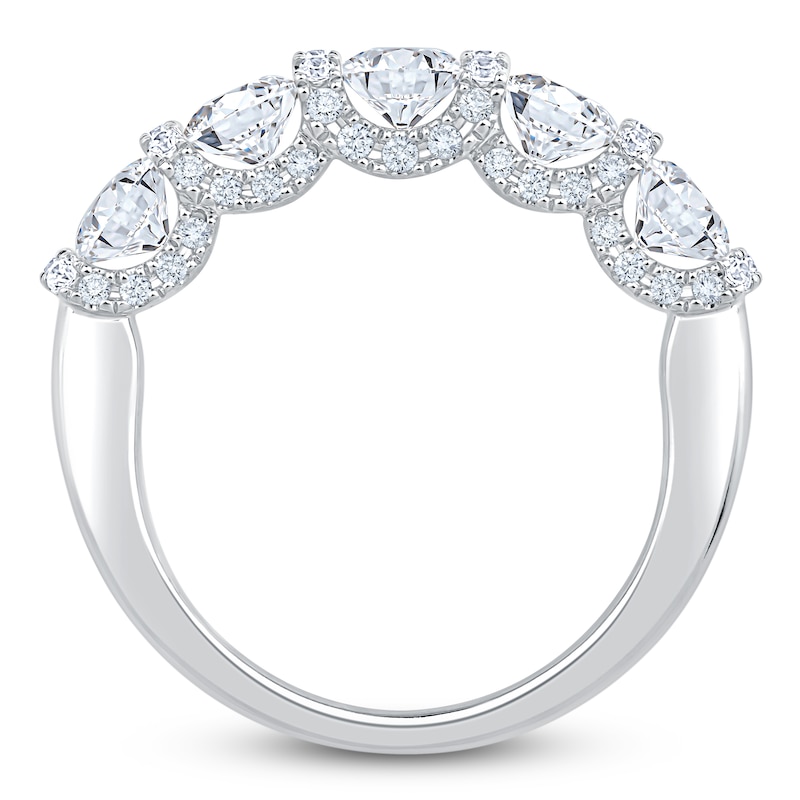 Main Image 2 of Certified Diamond Scalloped-Edge Anniversary Ring 2 ct tw 14K White Gold