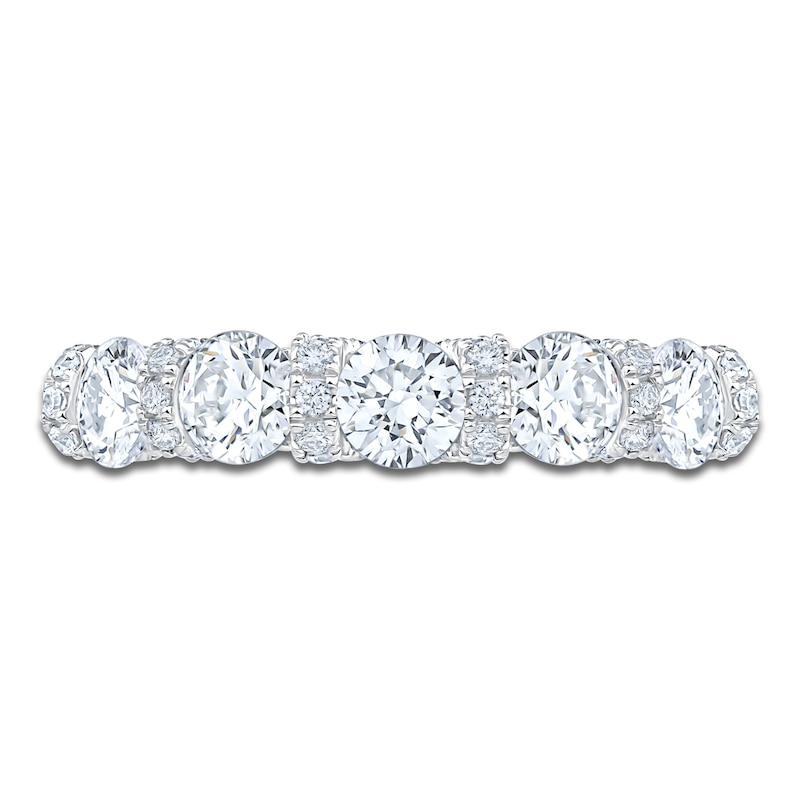 Main Image 3 of Certified Diamond Scalloped-Edge Anniversary Ring 2 ct tw 14K White Gold