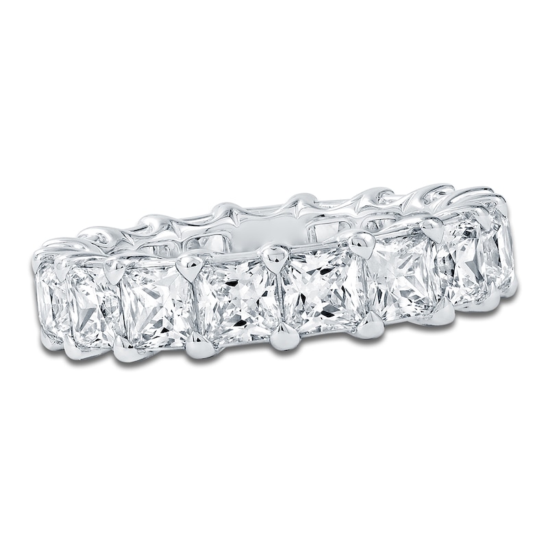 Main Image 1 of Certified Princess-Cut Diamond Eternity Band 6-3/4 to 8-5/8 ct tw 14K White Gold