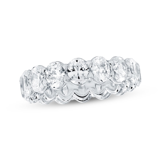 Oval-Cut Lab-Grown Diamond Eternity Band 4-1/2 to 5-3/8 ct tw Platinum