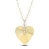 Thumbnail Image 1 of Shy Creation Pear-Shaped Diamond Textured Heart Necklace 1/3 ct tw 14K Yellow Gold 18" JR55028971V2