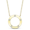 Thumbnail Image 1 of Shy Creation Diamond Circle Necklace 1/20 ct tw 14K Yellow Gold 18" SC55026069V2
