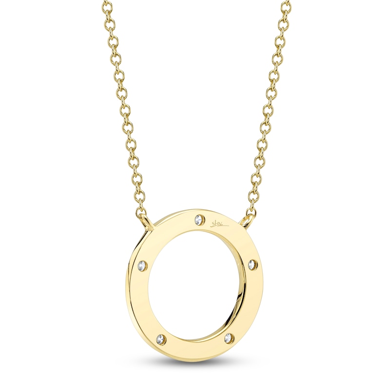 Main Image 3 of Shy Creation Diamond Circle Necklace 1/20 ct tw 14K Yellow Gold 18" SC55026069V2