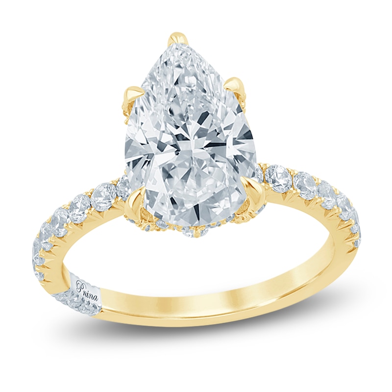 Main Image 1 of Pnina Tornai Lab-Grown Diamond Pear-Shaped Engagement Ring 3-3/4 ct tw 14K Yellow Gold