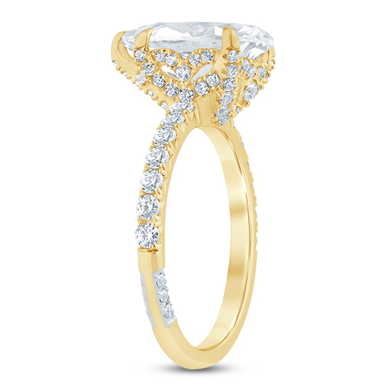 Main Image 2 of Pnina Tornai Lab-Grown Diamond Pear-Shaped Engagement Ring 3-3/4 ct tw 14K Yellow Gold