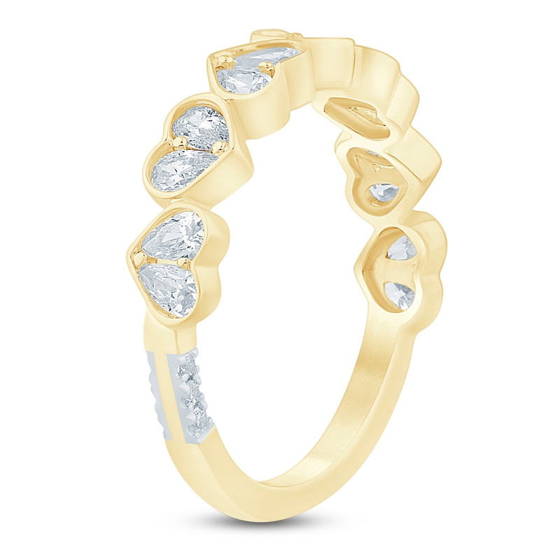 Main Image 2 of Pnina Tornai Lab-Grown Diamond Pear-Shaped Anniversary Ring 3/4 ct tw 14K Yellow Gold