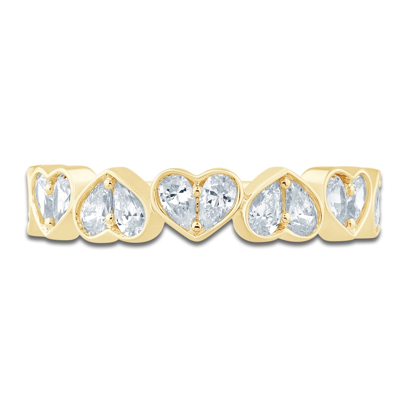 Main Image 3 of Pnina Tornai Lab-Grown Diamond Pear-Shaped Anniversary Ring 3/4 ct tw 14K Yellow Gold