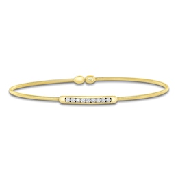 Shy Creation Corelli Collection Diamond Bar Flex Bangle 1/5 ct tw 14K Yellow Gold B22001114RDZS