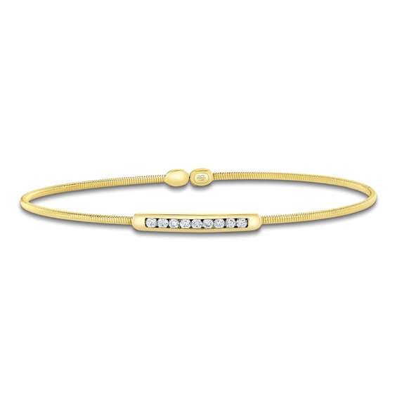 Shy Creation Corelli Collection Diamond Bar Flex Bangle 1/5 ct tw 14K Yellow Gold B22001114RDZS