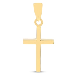 Cross Charm Solid 14K Yellow Gold