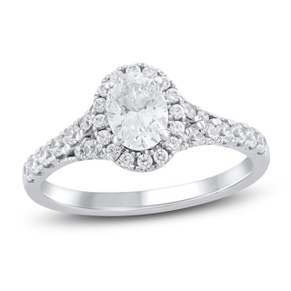 Chosen Certified Oval-Cut Diamond Halo Engagement Ring 1 ct tw 14K White Gold