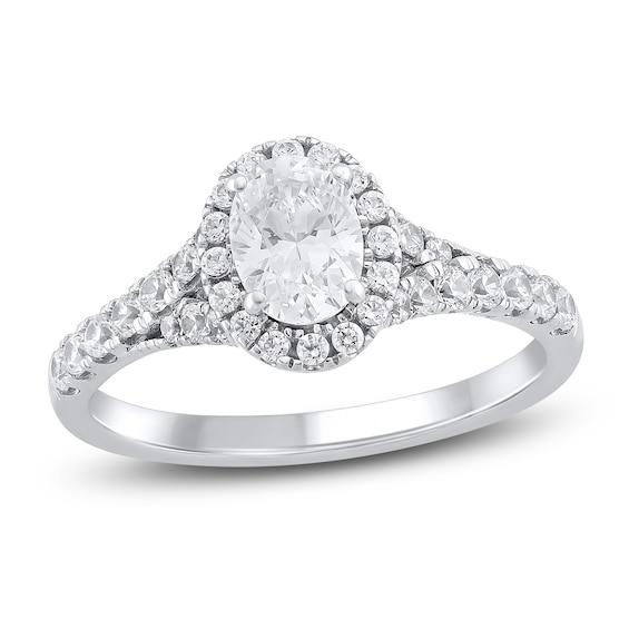 Chosen Certified Oval-Cut Diamond Halo Engagement Ring 1 ct tw 14K White Gold