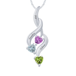 Mother's Cascading Heart-Shaped Birthstone Necklace